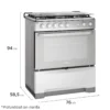 Cocina Fensa F5500 T Inox a gas con 5 quemadores, horno de 85.56 litros y tecnología VaporBake.