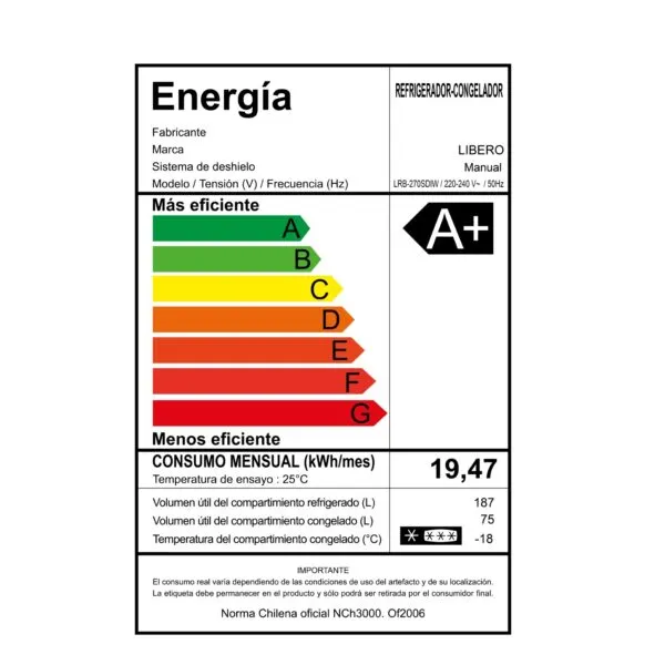 Refrigerador Bottom Freezer LRB-270SDIW