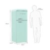 Refrigerador retro Libero de dos puertas color verde agua con etiqueta de eficiencia energética A+ y capacidad de 203 litros. Dimensiones: Alto 148 cm, Ancho 54 cm, Profundidad 58 cm.