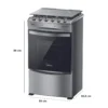 Cocina Midea 4P MCG4QI24NS a gas con 4 quemadores, horno de 68 litros y diseño Charcoal Grey.
