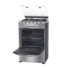 Cocina Midea 4P MCG4QI24NS a gas con 4 quemadores, horno de 68 litros y diseño Charcoal Grey.