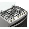 Cocina Midea 5P MCG5QPI30NS a gas con 5 quemadores, horno de 89.46 litros y diseño de acero inoxidable.