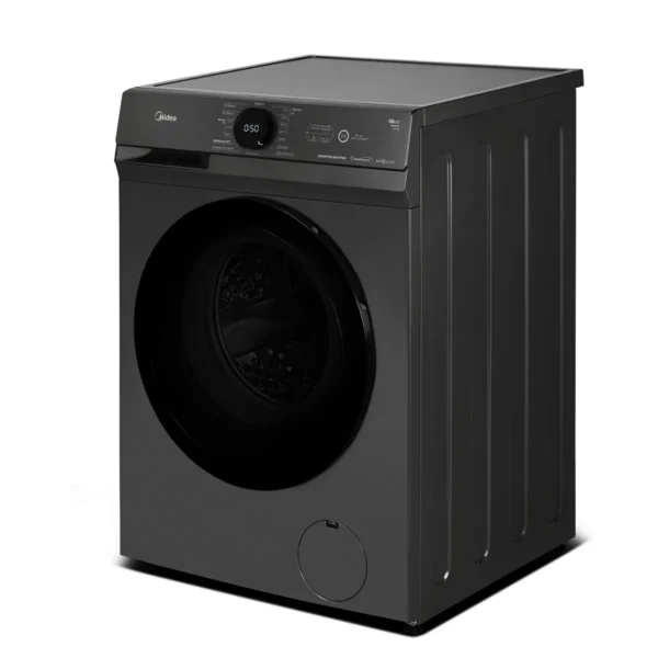 Lavadora Midea MF200D130WB/T frontal de 12.5 kg con tecnología HealthGuard Care y diseño Titanium.