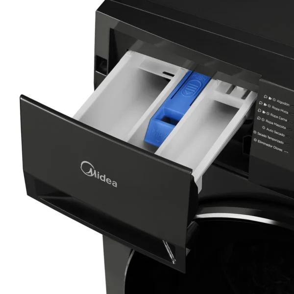 Lavadora/Secadora Automática Midea MF200D150WB/T de 11.5 kg de lavado y 9 kg de secado, con Steam Care y diseño Titanium.
