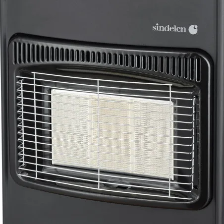 Estufa a gas infrarroja Sunny-Red SR-6250NG de 4.2 kW con 3 placas calefactoras para grandes espacios.