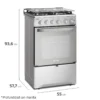 Cocina a gas Fensa de cuatro platos modelo F 2808 T, color blanco. Dimensiones: Alto 93.6 cm, Ancho 55 cm, Profundidad 57.7 cm.
