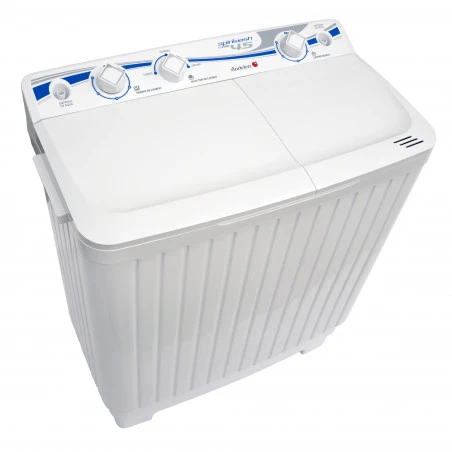 lavadora-sindelen-lc-4550bl-2 Lavadora semiautomática Sindelen SpinWash de 4.5 kg de capacidad y sistema Reversomatic.