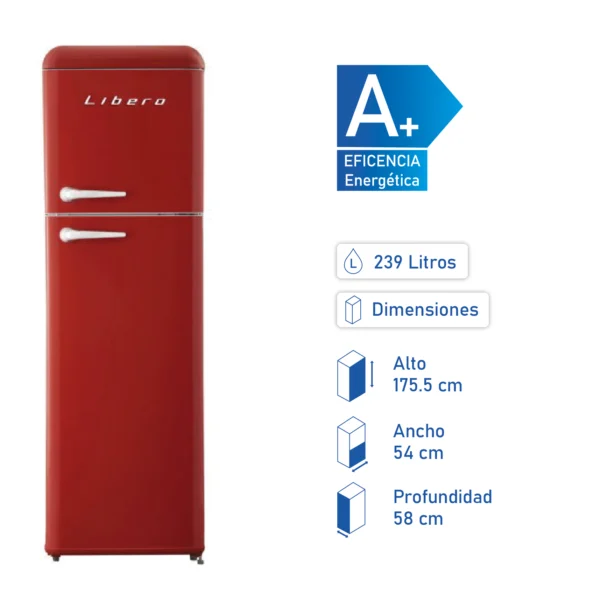 Refrigerador Retro Line Top Mount LRT-280DFRR