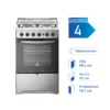 Cocina Mademsa 4P M775 ST a gas con 4 quemadores y horno de 65 litros.