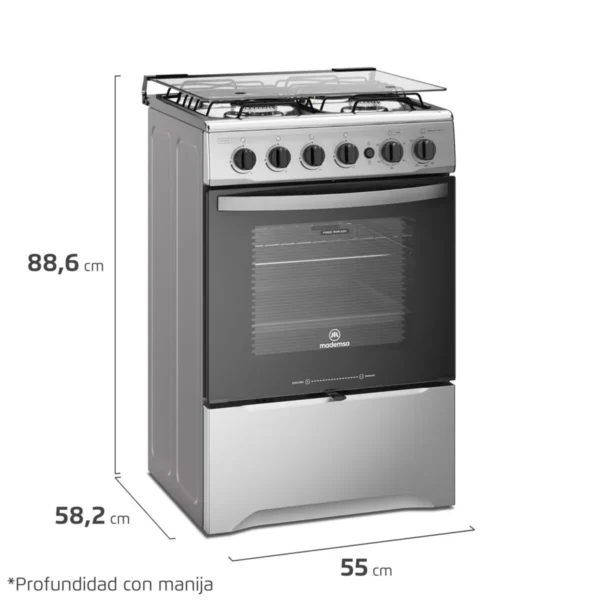 Cocina Mademsa 4P M775 ST a gas con 4 quemadores y horno de 65 litros.