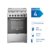 Cocina a Gas Mademsa M795 T con 4 quemadores, uno de triple llama, y grill eléctrico.