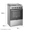 Cocina a Gas Mademsa M795 T con 4 quemadores, uno de triple llama, y grill eléctrico.