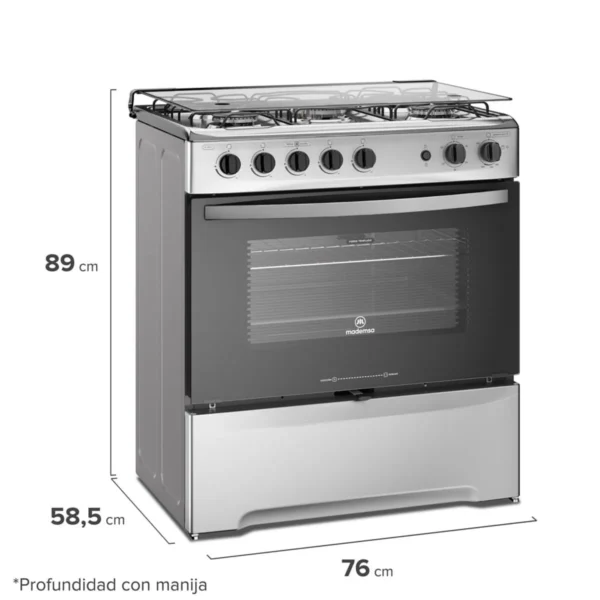 Cocina Mademsa 5P M920 T a gas con 5 quemadores y horno de 85.56 litros.