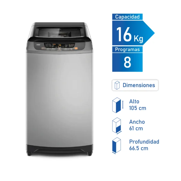Lavadora Automática Mademsa 16Kg Carga Superior Disolución Máxima 16 SZG