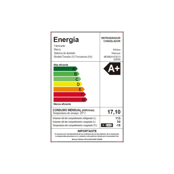 Refrigerador Bottom Freezer Frío Directo Rojo 169 lts
