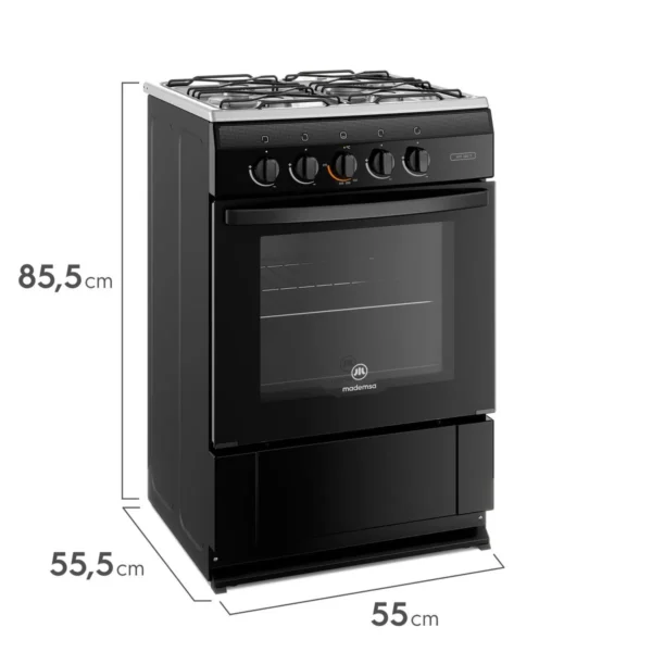 Cocina Mademsa MV120 T a gas con 4 quemadores, horno de 65 litros y revestimiento Fast Clean.