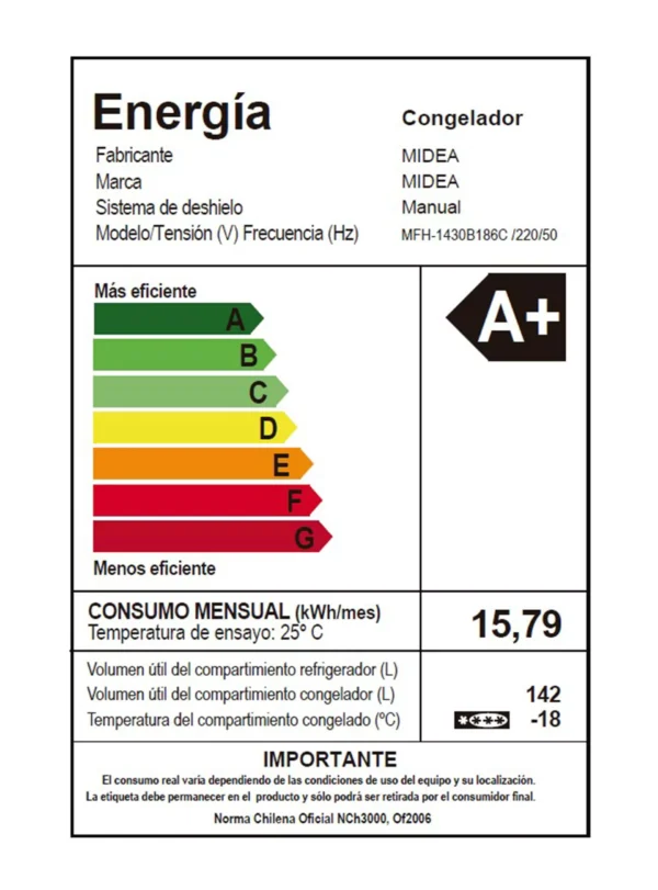 Freezer Horizontal Frio Directo 142 lts